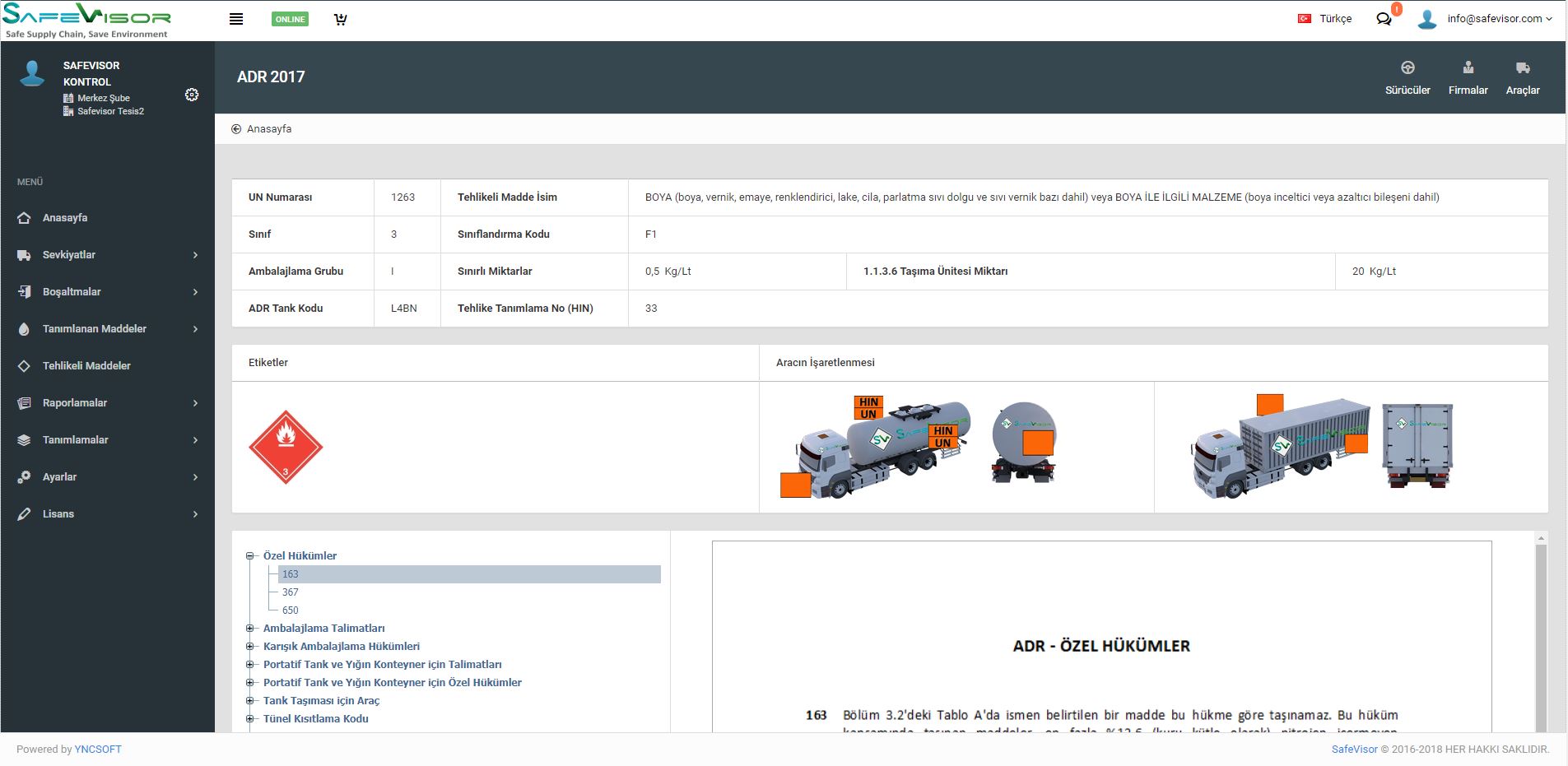 Safevisor, Tehlikeli Madde, Tehlike, Taşıma, Tehlikeli Madde Yazılımı, Tehlikeli Madde Dokümanı, ICAO, RID, IATA, IMO, IMDG, ADR, ICAO Yazılımı, RID Yazılımı, IATA Yazılımı, IMO Yazılımı, IMDG Yazılımı, ADR Yazılımı, TMGD Yazılımı, Tehlikeli Madde Taşıma, Tehlikeli Madde Güvenlik Danışmanlığı,